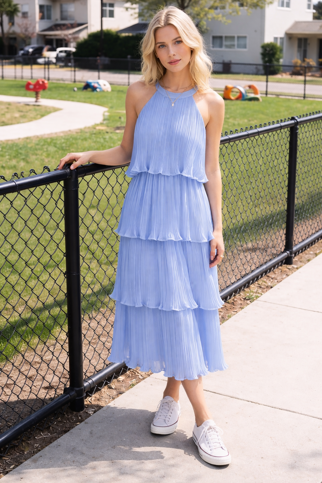 Chiffon Flowy Summer Midi Dress